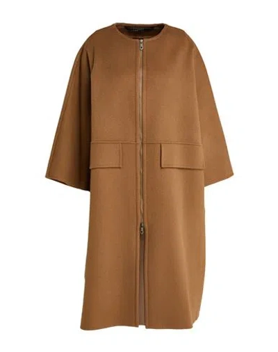 Max Mara Atelier Woman Coat Light Brown Size 8 Cashmere