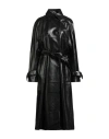 Max Mara Atelier Woman Overcoat & Trench Coat Black Size 8 Lambskin