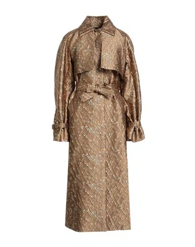 Max Mara Atelier Woman Overcoat & Trench Coat Camel Size 6 Polyester, Metallic Fiber, Polyamide In Brown