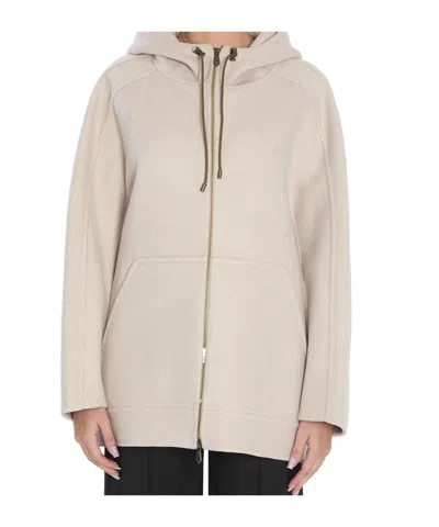 Max Mara Long-sleeved Sweatshirt Jacket In Neutral