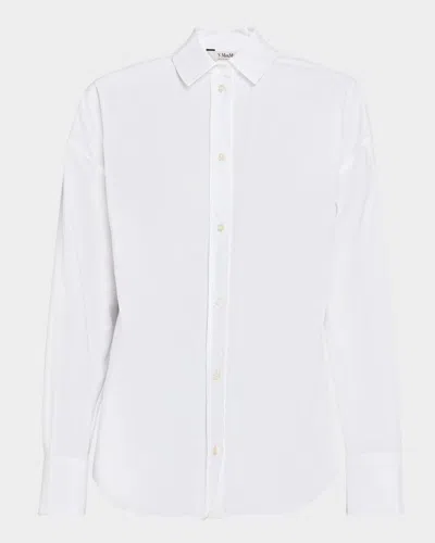 Max Mara Ateneo Cotton Oxford Shirt In White