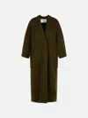 Max Mara 'atollo 1234' Wool And Cachemire Dressing Gown Cardigan In Moss Green In Brown