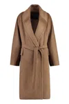 Max Mara Attuale Oversize Belted Coat In Brown