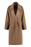 Max Mara Women's Attuale Oversize Belted Coat In Brown