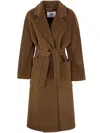 Max Mara Wool Long Coat In Brown