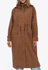 Max Mara Augusta Drawstring Parka In Brown