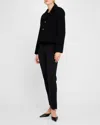 Max Mara Aureo Button-down Tweed Jacket In Black