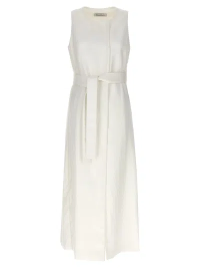 Max Mara Aureo Long Vest In White