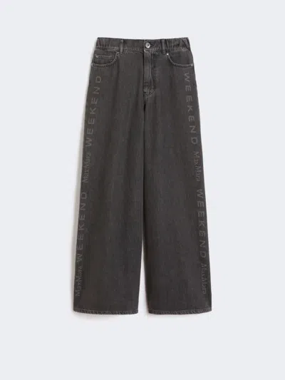 Max Mara Authentic Cotton Denim Jeans In Black