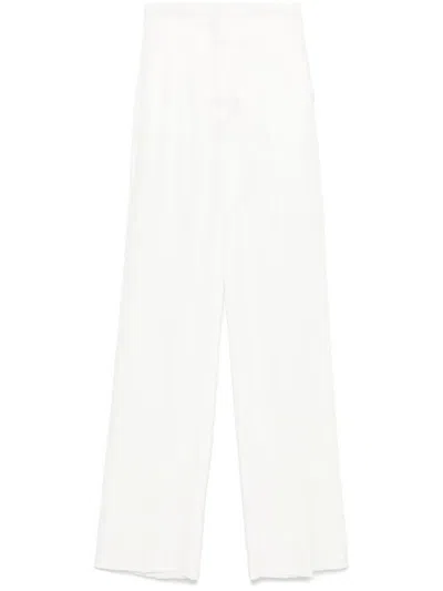 Max Mara Aversa Linen Classic Trousers Clothing In White