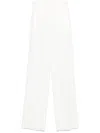 Max Mara Aversa Linen Classic Trousers In White
