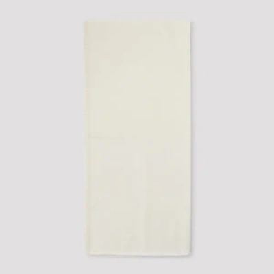 Max Mara Silk White Wool Avetusta M Logo Scarf In Transparent