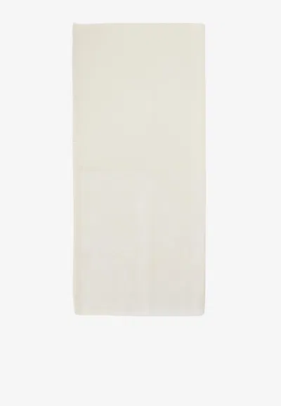 Max Mara Avetusta M Logo Scarf In White