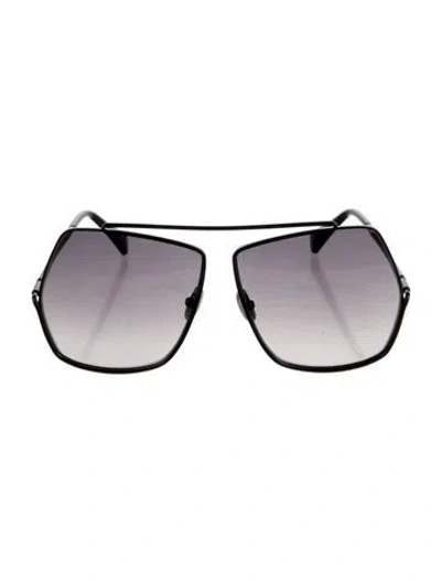 Pre-owned Max Mara Aviator Gradient Sunglasses In Black