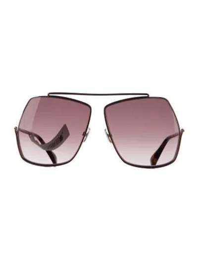 Pre-owned Max Mara Aviator Gradient Sunglasses In Brown