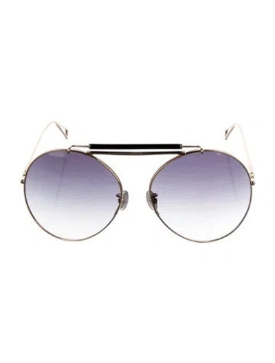Pre-owned Max Mara Aviator Gradient Sunglasses In Gold