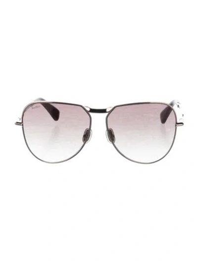 Pre-owned Max Mara Aviator Gradient Sunglasses In Gold/white