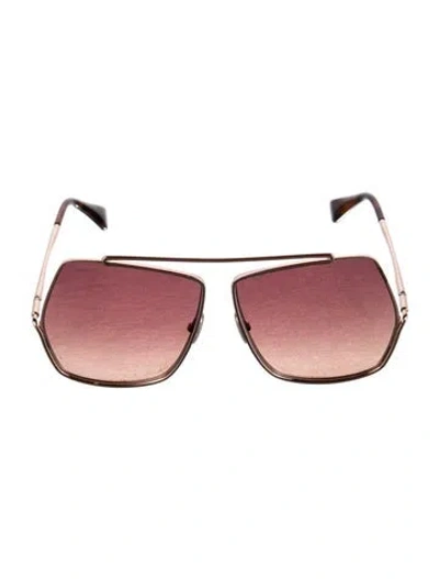 Pre-owned Max Mara Aviator Gradient Sunglasses In Neutrals