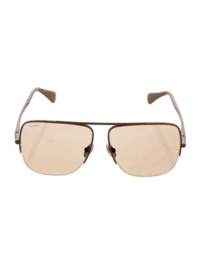 Pre-owned Max Mara Aviator Tinted Sunglasses In Brown