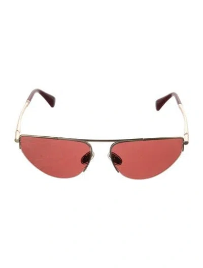 Pre-owned Max Mara Aviator Tinted Sunglasses In Gold