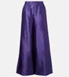 Max Mara Avio High-rise Silk Satin Wide-leg Pants