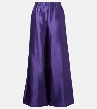 Max Mara Avio High-rise Silk Satin Wide-leg Pants