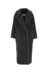 Max Mara Kadiak Oversized Alpaca And Wool Teddy Coat In Grey