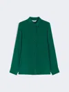 Max Mara Stretch Silk Cady Shirt In Green
