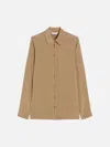 Max Mara Stretch Silk Cady Shirt In Brown