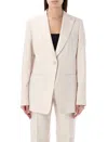 Max Mara Ivory Linen Boemia Blazer In White