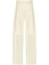 Max Mara White High-waist Wide-leg Trousers - Women's - Elastane/cotton In Neutrals