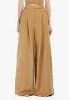 Max Mara Women Oversized Stretch Cotton Pants In Honey