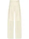 Max Mara White High-waist Wide-leg Trousers - Women's - Elastane/cotton In Neutrals