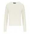Max Mara Azteco White Crewneck Sweater In Neutral