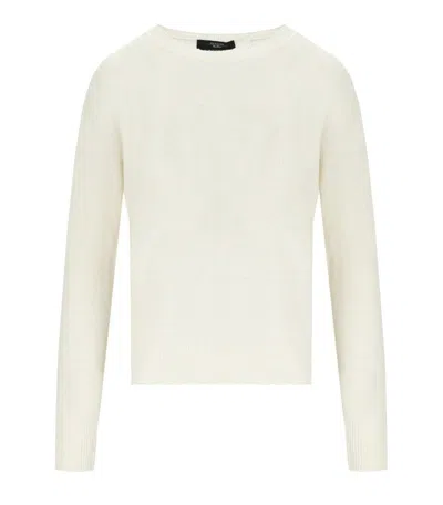 MAX MARA AZTECO WHITE CREWNECK SWEATER