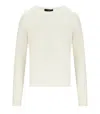 Max Mara Azteco White Crewneck Sweater In Neutral