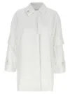 Max Mara Layered Sleeve Coat Featuring Button Detail In White