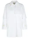 Max Mara Cotton Gabardine Trench Coat In White