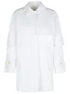 Max Mara Cotton Gabardine Trench Coat In White