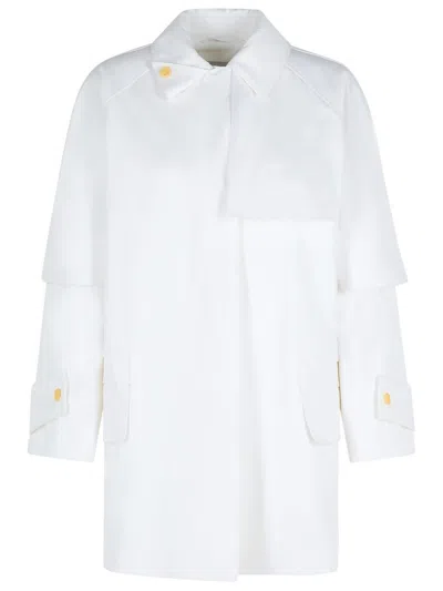 MAX MARA MAX MARA BABA' WHITE COTTON RAINCOAT