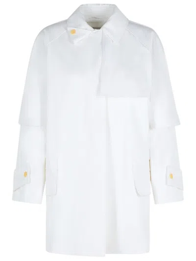 MAX MARA BABA' WHITE COTTON RAINCOAT