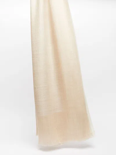 Max Mara Baby Alpaca And Silk Stole In Albino