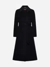 Max Mara Straight-cut Black Coat With Double-button Closure In Black