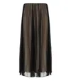 Max Mara Black Polyester Long Skirt In Brown