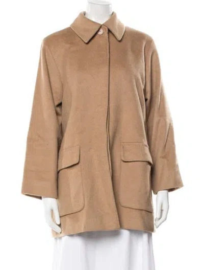 Pre-owned Max Mara Baby Camel Coat In Black