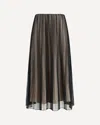Max Mara Black Polyester Long Skirt In Black