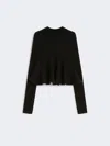 Max Mara Babydoll Wool Sweater In Black