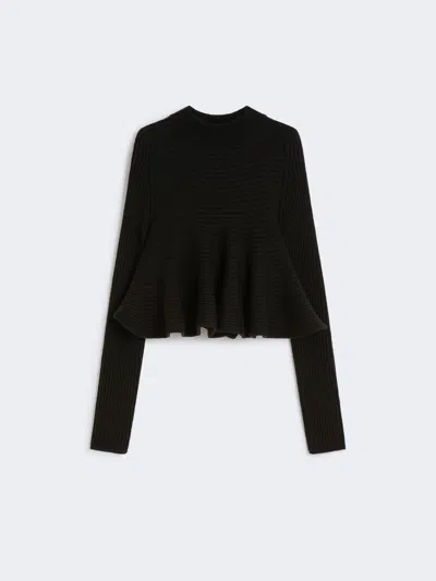 Max Mara Babydoll Wool Sweater In Black