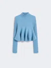Max Mara Babydoll Wool Sweater In Blue