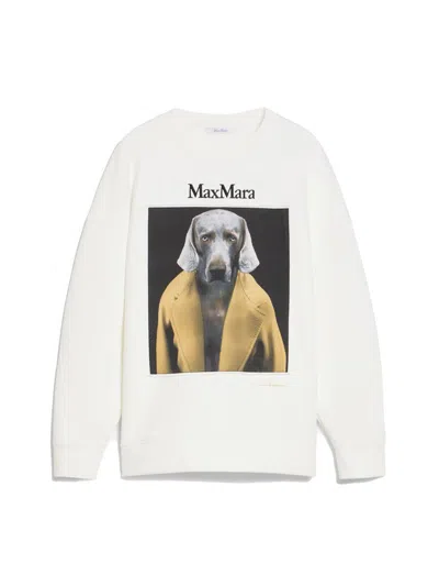 MAX MARA MAX MARA BACCO COTTON SWEATSHIRT WITH WEGMAN PRINT